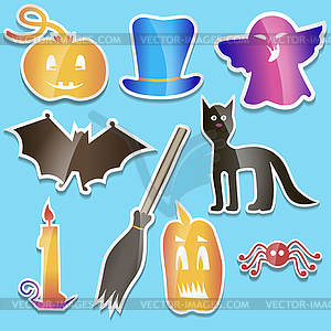 Helloween colored stickers - vector image