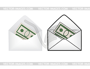 Envelope with money - vector clipart