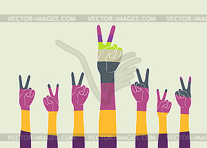 V-gesture - vector image