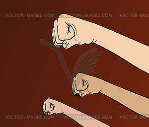 Revolution fists - vector clipart