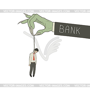 Hanged by bank - vector clip art
