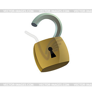 Unlocked padlock - vector clipart