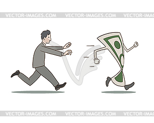 Chasing money - vector clipart