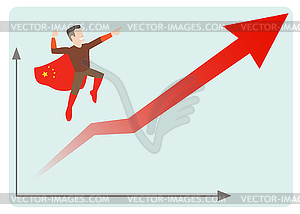 China economics rising - vector clip art