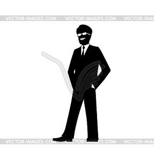 Smiling businessman silhouette - vector image