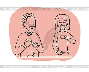 Tea-table talk - vector clipart / vector image