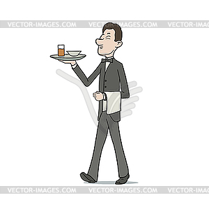 Waiter - color vector clipart