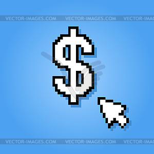 Pixelated dollar sign - vector clipart