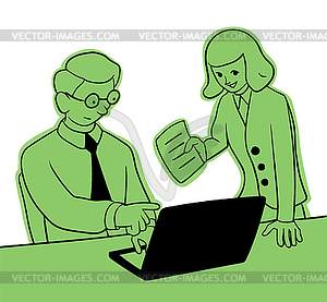 Office work - vector image