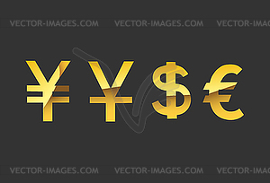 Golden currency symbol - vector clipart