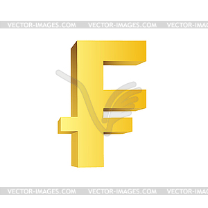 Golden currency symbol - vector image