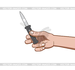 Рука с ножом - векторизованное изображение