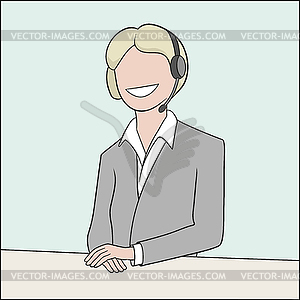 Callcenter operator - vector EPS clipart