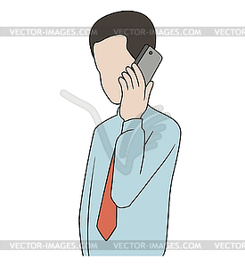Businessman with phone - vector clipart