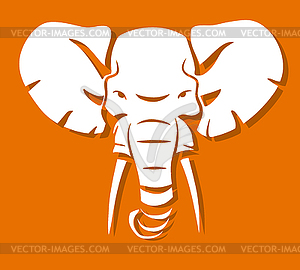 Elephant head - vector image