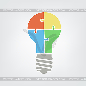 Light bulb puzzle - vector image