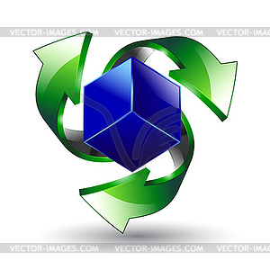 Business infographic design concept with two arrows - royalty-free vector clipart