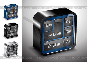 Computers electronics icons keyboard button device - vector image