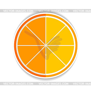 Lemon Orange Fruit Flat Icon yellow ripe orange - vector clipart