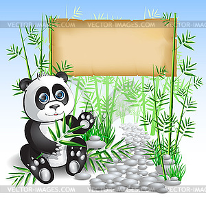 Panda bamboo - vector clipart