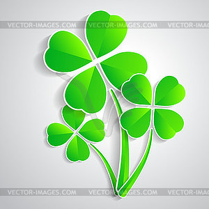 Four-leaf clover for luck happiness green three - vector clipart