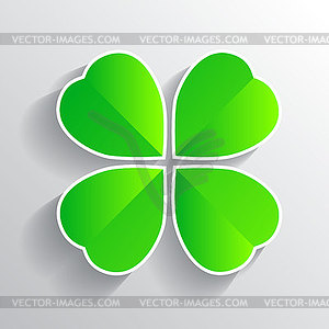 Four-leaf clover for luck happiness green three - vector image