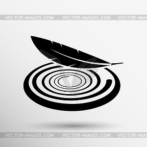 Icon fabric button soft white symbol - vector clip art