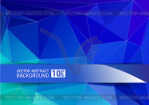 Abstract Blue Triangle Geometrical Background, - vector image