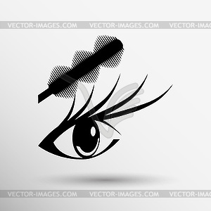 Brushes mascara and mascara brush makeup eye eyelash - royalty-free vector clipart