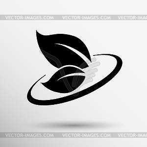 Leaf icon symbol nature sign element - vector clipart