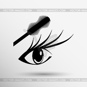 Mascara eye brush paint makeup stroke eyelash - vector clipart