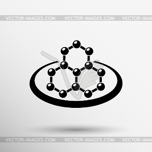 Icon molecular research chemistry medicine - vector image