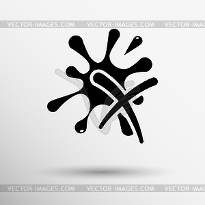 Silhouette spot splash anti not greasy against ink - vector clip art