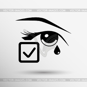 Eye with tears eye sign symbol icon - vector clipart