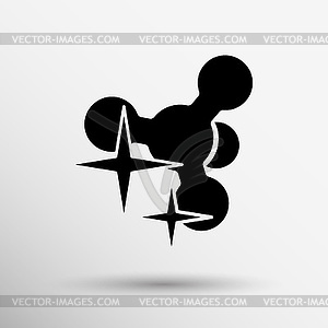 Molecule Icon glossy shiny atom - vector clipart