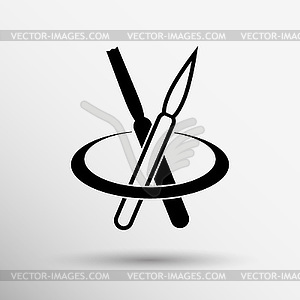 Two types of brush icon eyeshadow white products - vector clip art