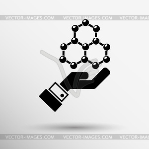 Checkmark on hand web icon. design - vector image