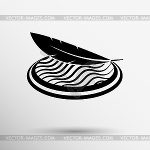 Icon fabric button soft white symbol luxury - vector clip art