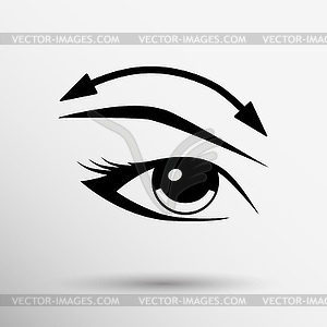 Eyelashes and eyebrows eyelash eye icon makeup - vector clipart