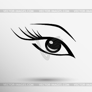 Blue eye with long lashes woman makeup beauty symbol - vector image