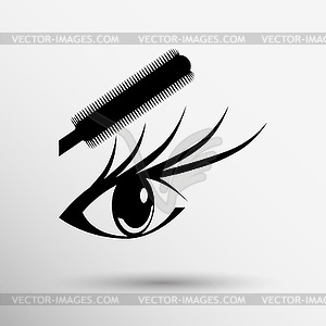 Beautiful female blue eye mascara - vector clipart