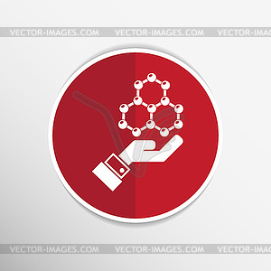 Checkmark on hand web icon. design - vector clipart