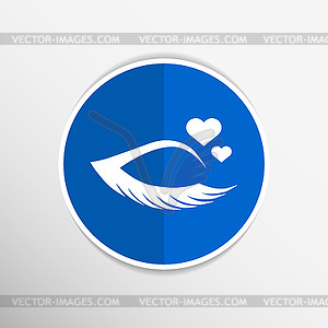 Гранж красивый женский глаз сливочный - векторное изображение