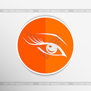 Blue eye with long lashes woman makeup beauty symbol - color vector clipart