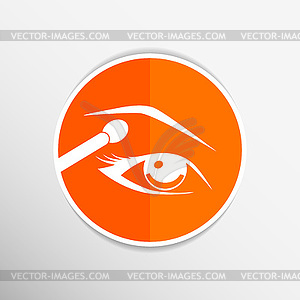 S with beautiful female eyes with different makeup - vector image