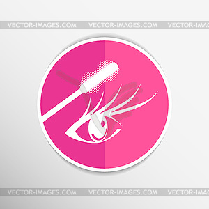 Mascara eye brush paint makeup stroke eyelash - vector clip art