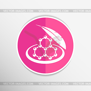 Color molecule icons set with shadow, - vector clipart
