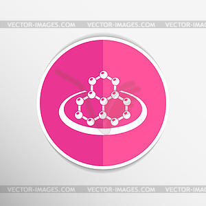 Icon molecular research chemistry model atom - vector clip art