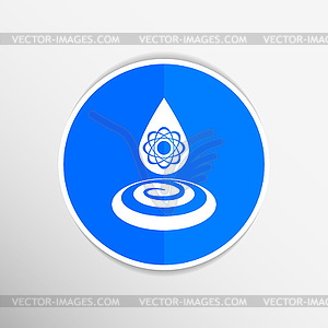 Chemical icons icon drop water element formula - vector image