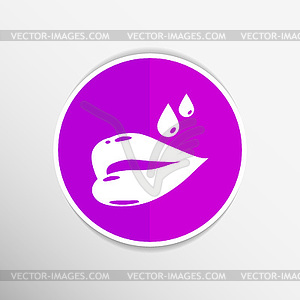 Bright red glossy lips are dripping - vector clipart